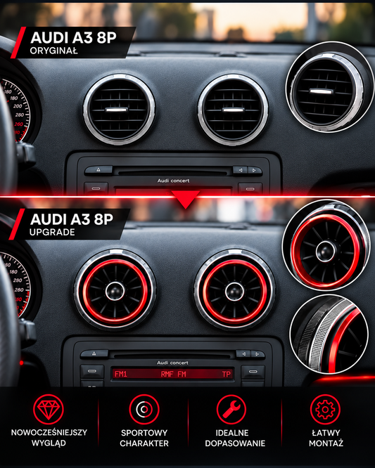4x Adapter nawiewu Audi A3 8P na 8V